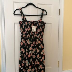 Black Flowered New w Tags H&M knee length dress